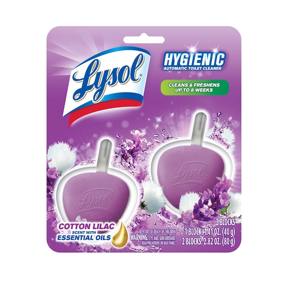 Lysol Hygienic Cotton Lilac Scent Automatic Toilet Bowl Cleaner 2.82 oz